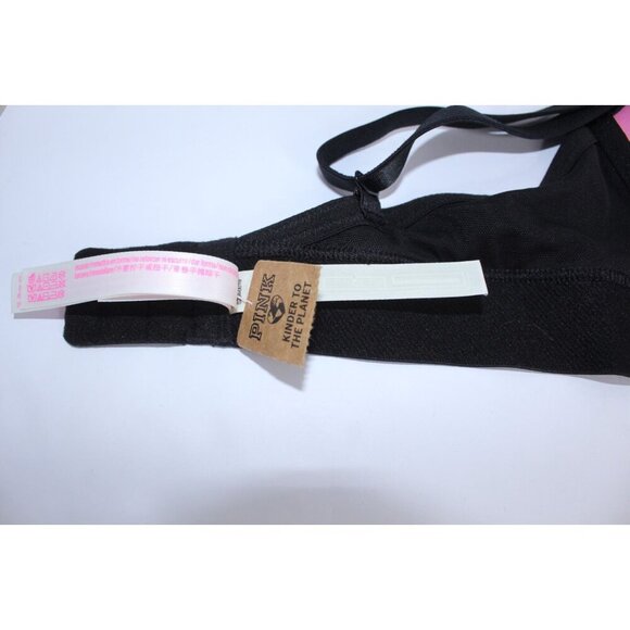 Pink By Victoria's Secret 38 D Black Solid Push Up Lightly Padded Unwired NWT - Picture 9 of 15